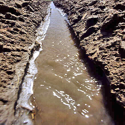 Brak kontroli erozji. Erozja występuje po opadach. Zerodowana gleba jako zawiesina spływa z wodą .